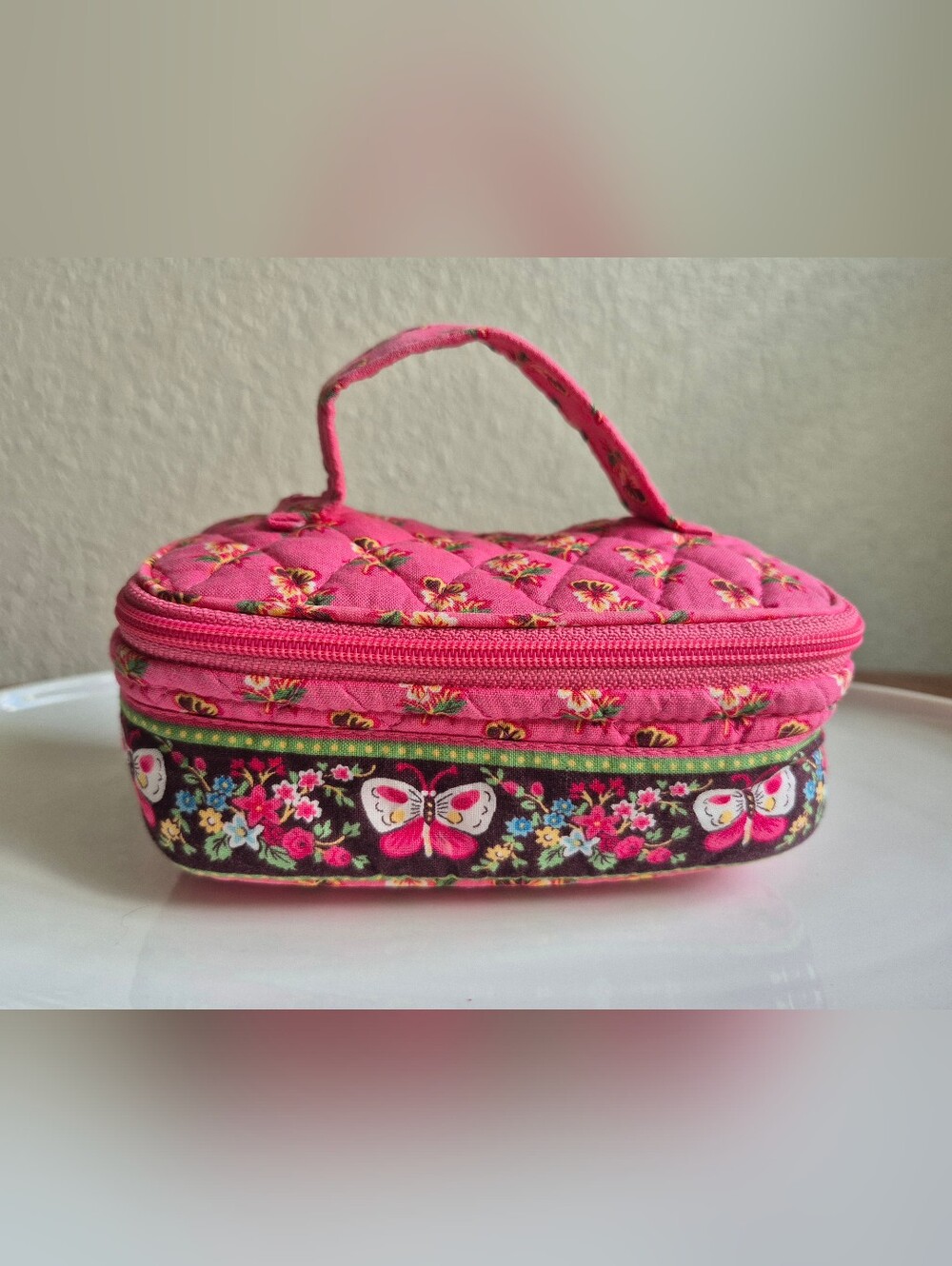 Vera Bradley Pink Pansy Travel Jewelry Organizer